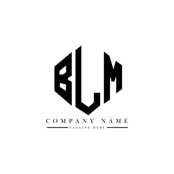 Blm Letter Logo Design Polygon Shape Blm Polygon Cube Shape — Stock Vector