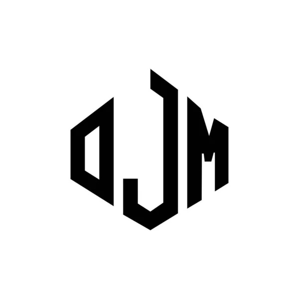 Ojm Letter Logo Design Polygon Shape Ojm Polygon Cube Shape — ストックベクタ