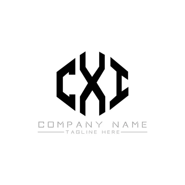 Cxi Letter Logo Design Polygon Shape Cxi Polygon Cube Shape — Stock Vector