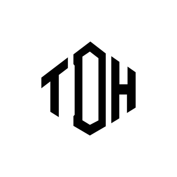 Tdh Letter Logo Design Polygon Shape Tdh Polygon Cube Shape — Stockový vektor