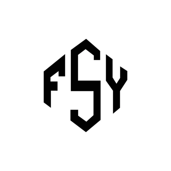 Fsy Letter Logo Design Polygon Shape Fsy Polygon Cube Shape — Image vectorielle