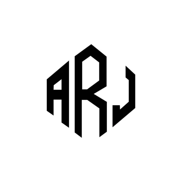 Arj Letter Logo Design Polygon Shape Arj Polygon Cube Shape — Image vectorielle
