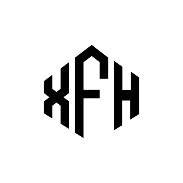 Xfh Дизайн Логотипу Букви Формою Багатокутника Xfh Багатокутник Куб Форми — стоковий вектор