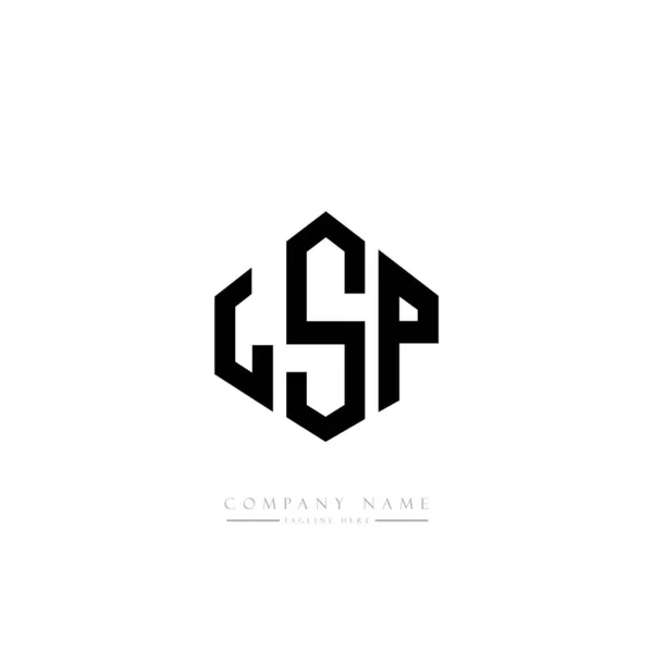 Design Logotipo Carta Lsp Com Forma Polígono Design Logotipo Forma —  Vetores de Stock