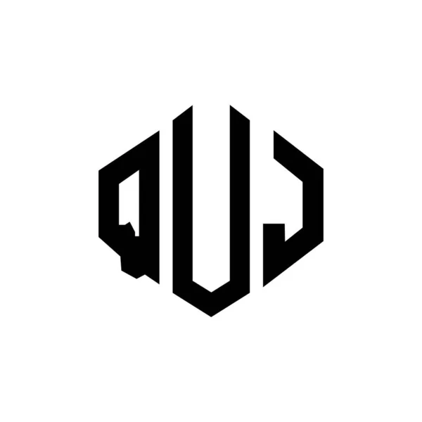 Quj Letter Logo Design Polygon Shape Quj Polygon Cube Shape — Wektor stockowy