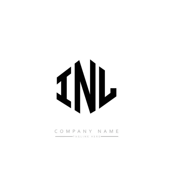 Inl Letter Logo Design Polygon Shape Cube Shape Logo Design — Stock Vector