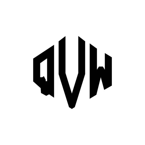 Qvw Letter Logo Design Polygon Shape Qvw Polygon Cube Shape —  Vetores de Stock