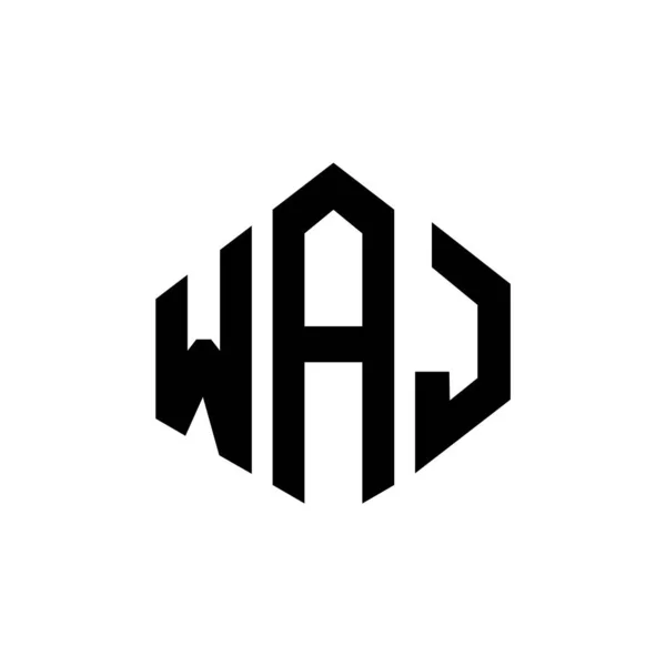 Waj Letter Logo Design Polygon Shape Waj Polygon Cube Shape — Stock Vector