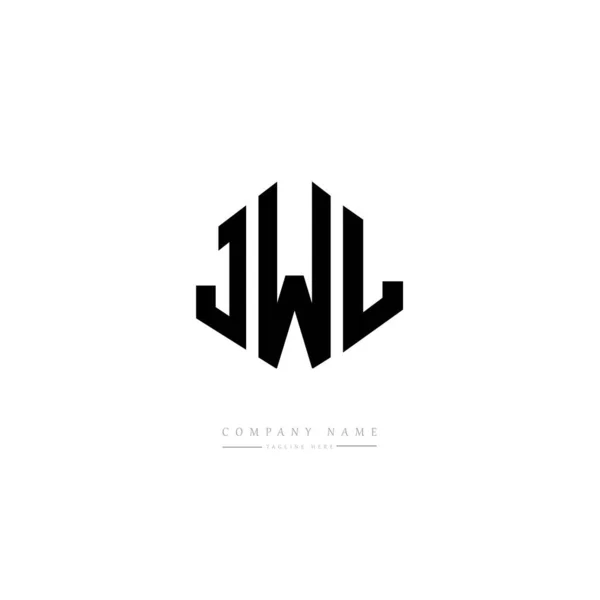 stock vector JWL letter logo design with polygon shape. JWL polygon and cube shape logo design. JWL hexagon vector logo template white and black colors. JWL monogram, business and real estate logo.