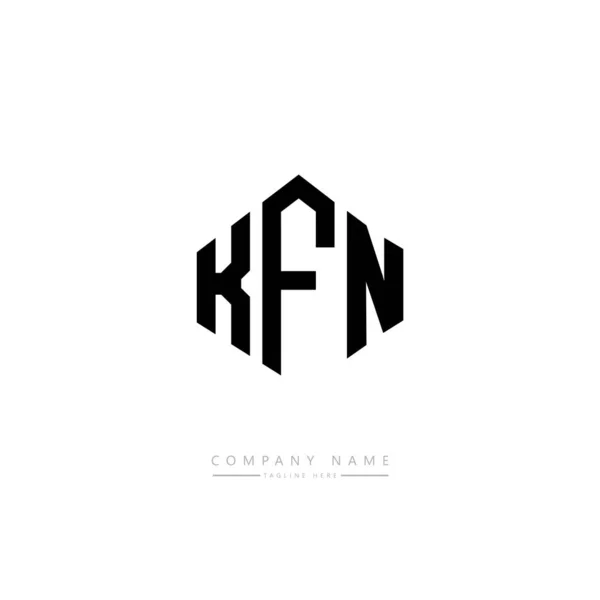 Kfn Carta Logotipo Design Com Forma Polígono Design Logotipo Forma — Vetor de Stock