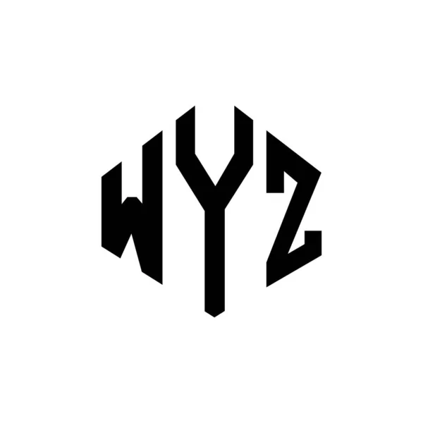 Wyz Letter Logo Design Polygon Shape Wyz Polygon Cube Shape — Stock Vector