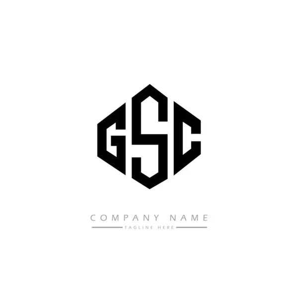 Projekt Logo Litery Gsc Kształcie Wieloboku Projekt Logo Kształcie Sześcianu — Wektor stockowy