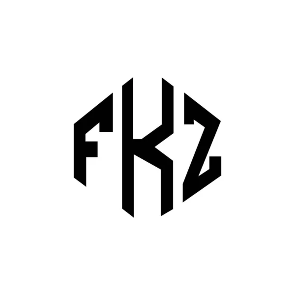 Fkz Letter Logo Design Polygon Shape Fkz Polygon Cube Shape — Stockvector
