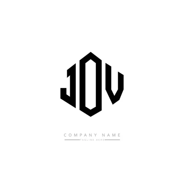Jov Letter Logo Design Polygon Shape Jov Polygon Cube Shape — Stockový vektor