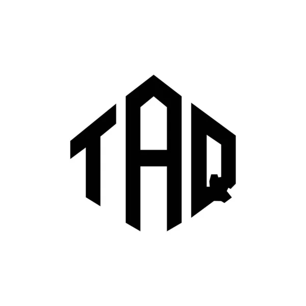 Taq Letter Logo Design Polygon Shape Taq Polygon Cube Shape — Stock Vector