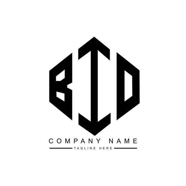 Bio Letter Logo Design Polygon Shape Bio Polygon Cube Shape — Vettoriale Stock