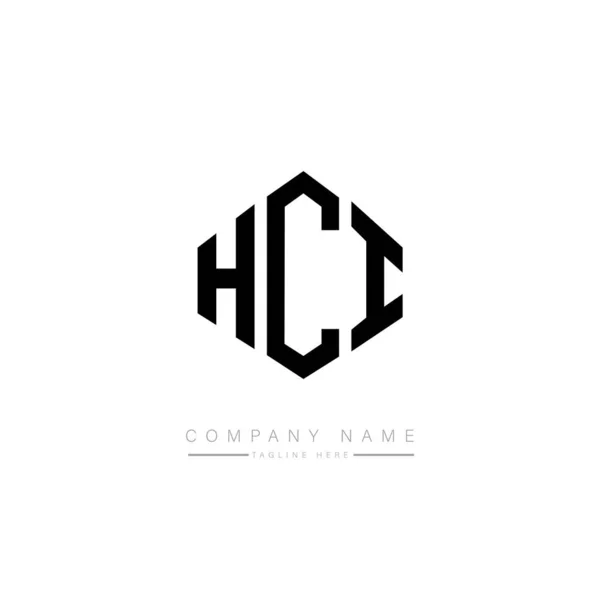 Hci Letter Logo Design Polygon Shape Hci Polygon Cube Shape — стоковый вектор