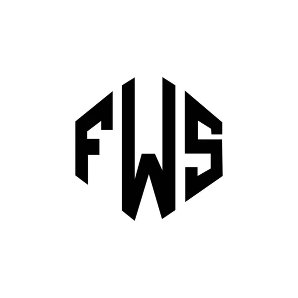 Fws Lettre Logo Design Avec Forme Polygone Conception Logo Forme — Image vectorielle