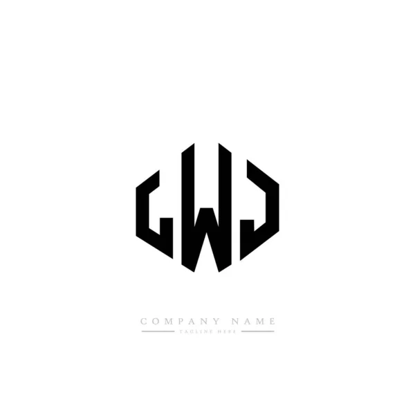 Lwj Letter Logo Design Polygon Shape Cube Shape Logo Design — Stock Vector