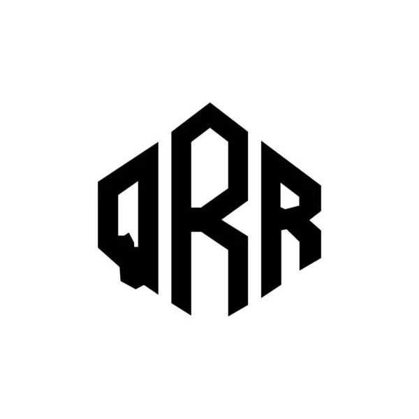 Qrr Letter Logo Design Polygon Shape Qrr Polygon Cube Shape — Vetor de Stock