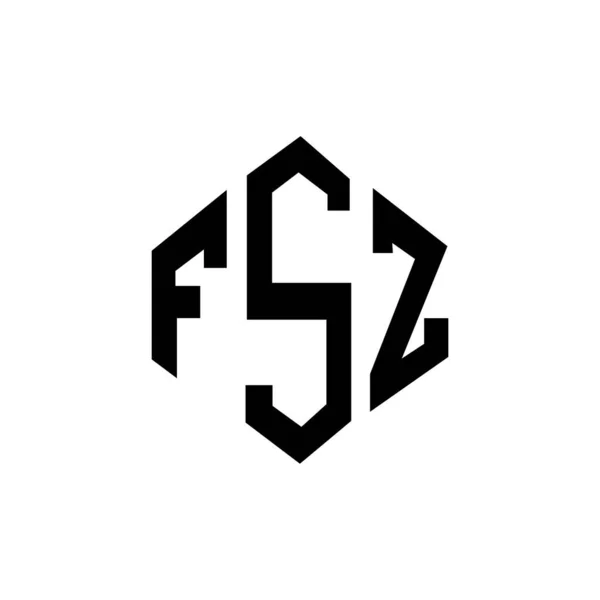 Fsz Letter Logo Design Polygon Shape Fsz Polygon Cube Shape — Stockvector