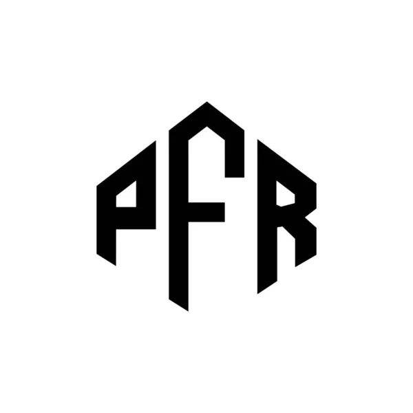 Pfr Letter Logo Design Polygon Shape Pfr Polygon Cube Shape — Vector de stock