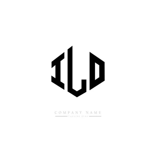 Літерний Логотип Ilo Формою Багатокутника Форма Логотипу Куба Вектор Логотип — стоковий вектор