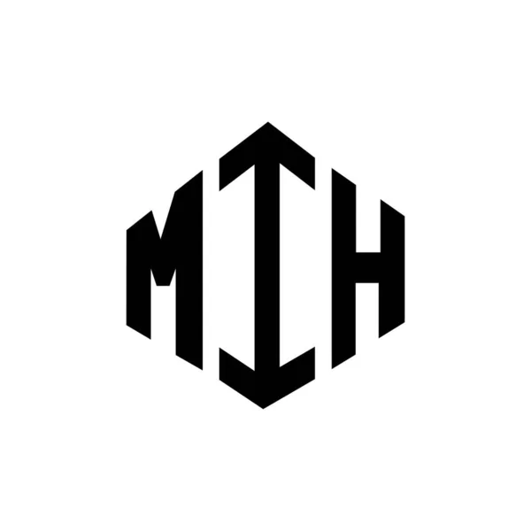 Mih字母标识设计与多边形 Mih多边形和立方体的标志设计 Mih六边形矢量标识模板白色和黑色 Mih Mongram Business Real Estate Logo — 图库矢量图片