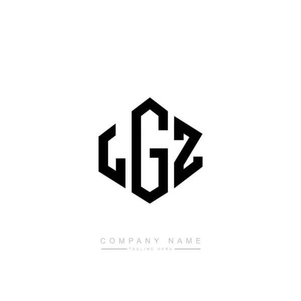 Lgz Lettera Logo Design Con Forma Poligonale Design Del Logo — Vettoriale Stock