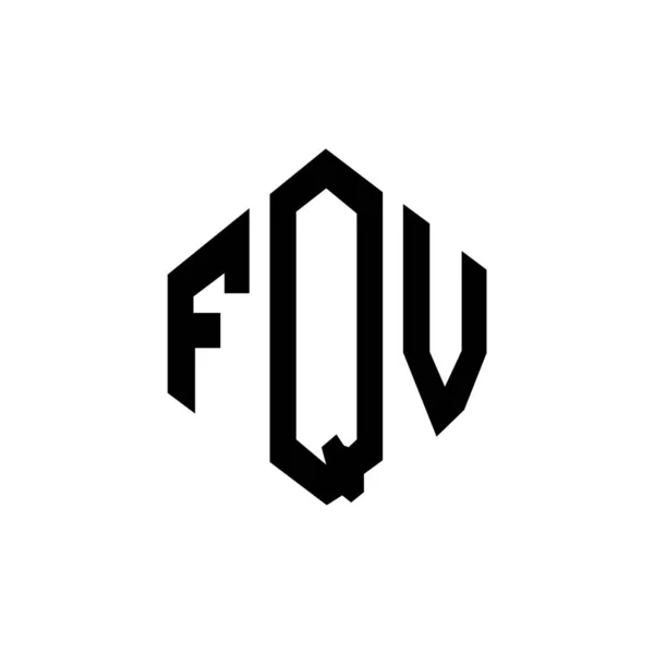 Fqv Letter Logo Design Polygon Shape Fqv Polygon Cube Shape — Stock Vector