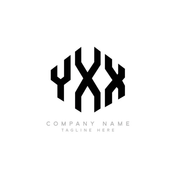 Logo Lettera Yxx Design Con Forma Poligonale Poligono Yxx Cubo — Vettoriale Stock