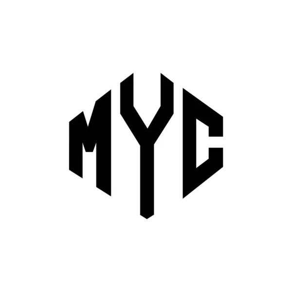Myc Letter Logo Design Polygon Shape Myc Polygon Cube Shape — Stock vektor