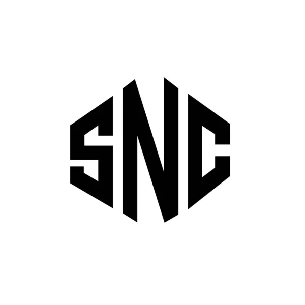 Snc Letter Logo Design Polygon Shape Snc Polygon Cube Shape — Stockový vektor
