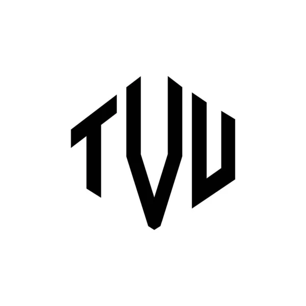Tvu Letter Logo Design Polygon Shape Tvu Polygon Cube Shape — стоковый вектор