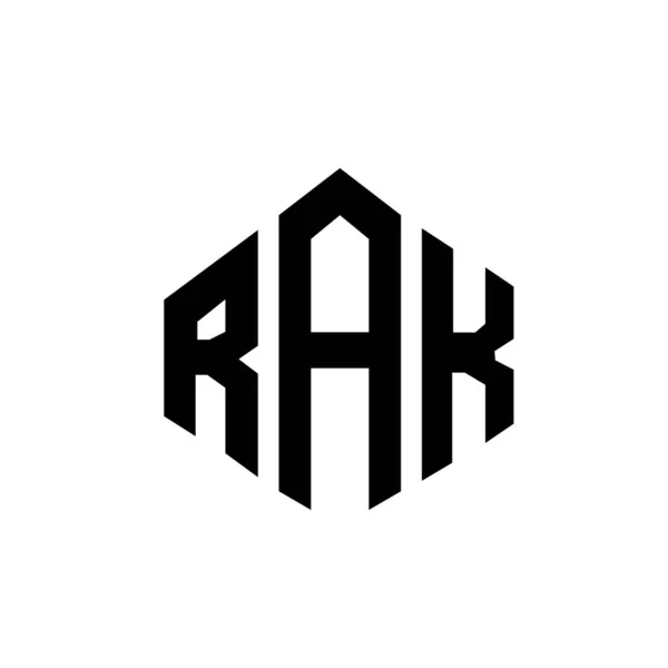 Rak Letter Logo Ontwerp Met Polygon Vorm Rak Polygon Kubus — Stockvector