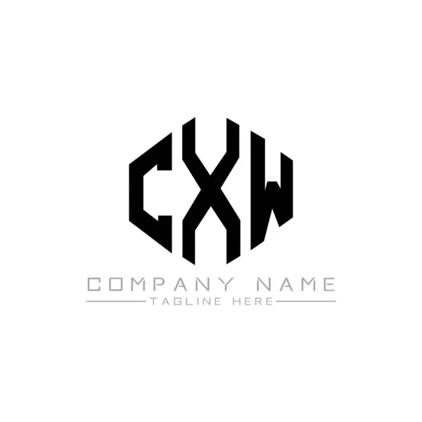 Cxw Letter Logo Design Polygon Shape Cxw Polygon Cube Shape — Vettoriale Stock