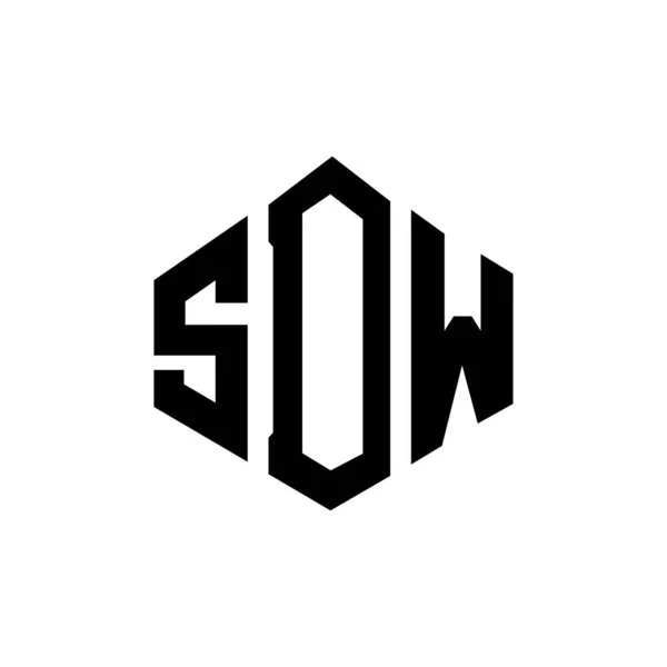 Diseño Del Logotipo Letra Sdw Con Forma Polígono Diseño Logotipo — Vector de stock