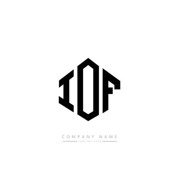 Çokgen Şekilli Iof Harf Logosu Tasarımı Küp Şeklinde Logo Tasarımı — Stok Vektör
