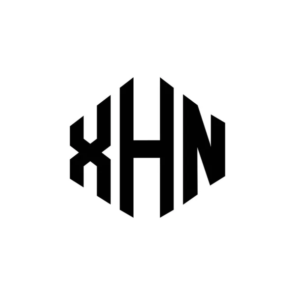 Xhn Letter Logo Design Polygon Shape Xhn Polygon Cube Shape — стоковый вектор