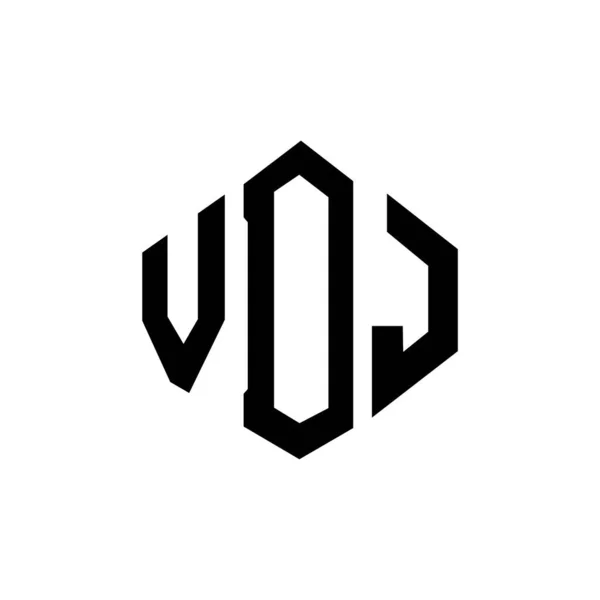 Çokgen Şekilli Vdj Harf Logosu Tasarımı Vdj Çokgen Küp Şeklinde — Stok Vektör