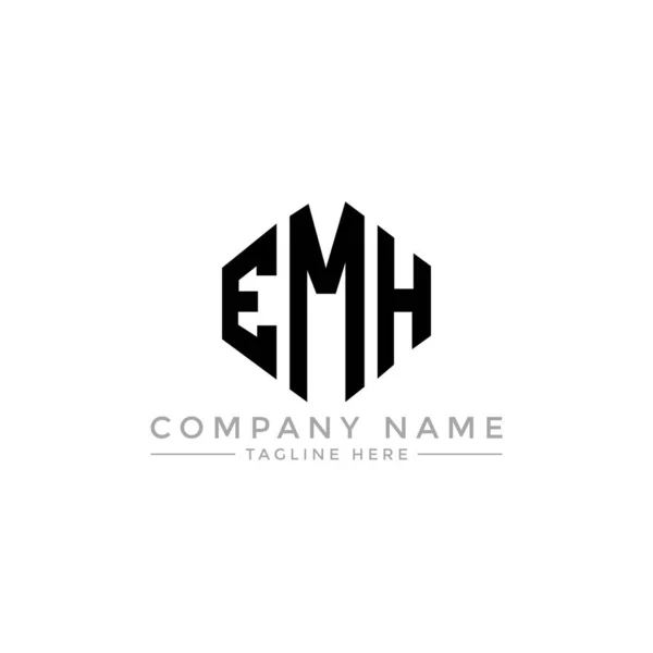 Emh Letter Logo Design Polygon Shape Emh Polygon Cube Shape — Stockvector