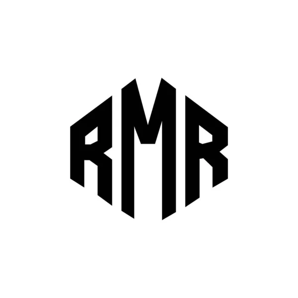 Rmr Letter Logo Design Polygon Shape Rmr Polygon Cube Shape —  Vetores de Stock