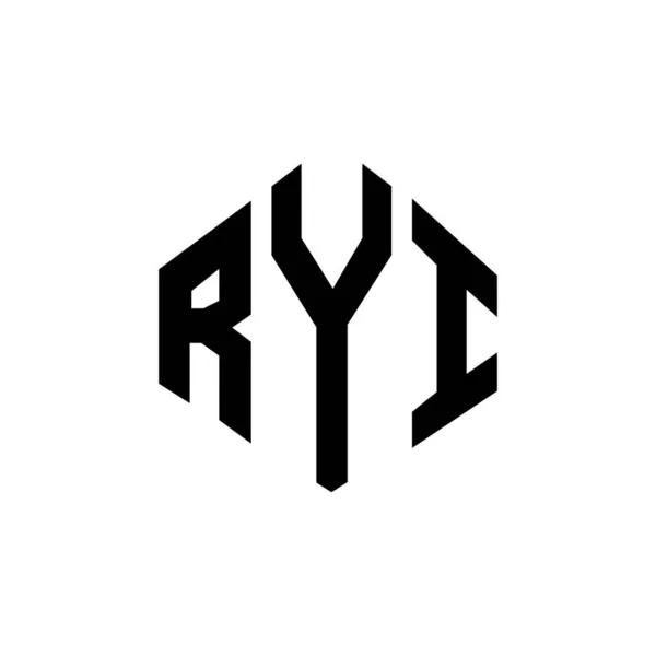 Дизайн Логотипу Літери Ryi Формою Багатокутника Дизайн Логотипу Багатокутника Кубика — стоковий вектор