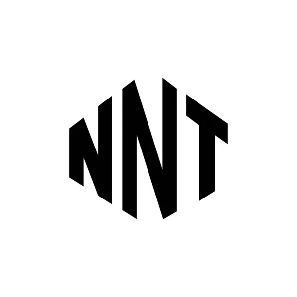 Nnt Letter Logo Design Polygon Shape Nnt Polygon Cube Shape — Vettoriale Stock