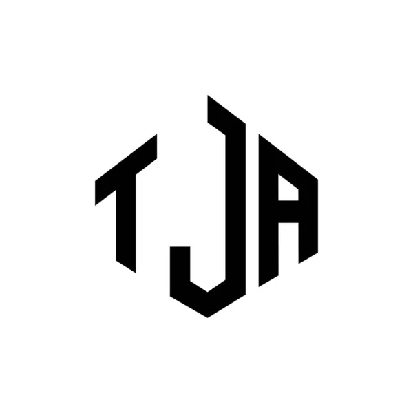 Tja Letter Logo Design Polygon Shape Tja Polygon Cube Shape — 스톡 벡터
