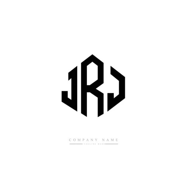 Jrj字母标识设计与多边形 Jrj多边形和立方形标志设计 Jrj六边形矢量标识模板白色和黑色 Jrj字母表 商业和房地产标志 — 图库矢量图片
