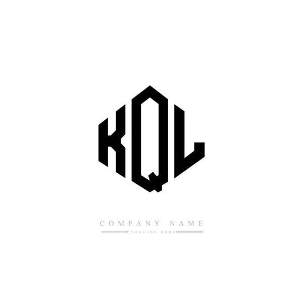 Projeto Logotipo Carta Kql Com Forma Polígono Design Logotipo Forma — Vetor de Stock