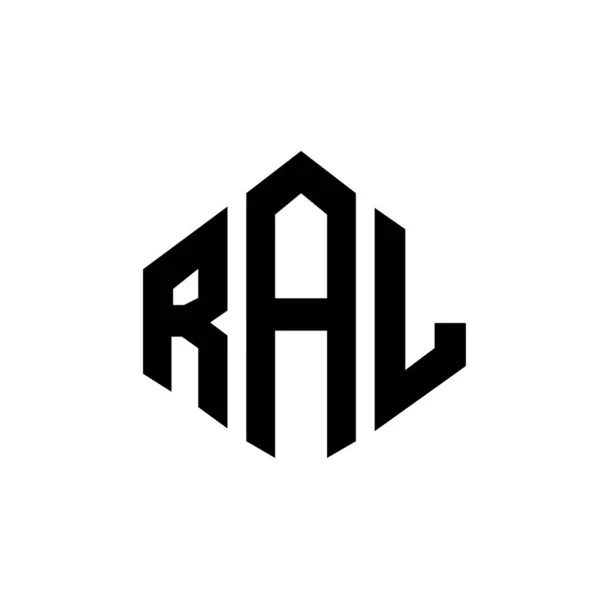 Ral Letter Logo Design Polygon Shape Ral Polygon Cube Shape — Stock Vector