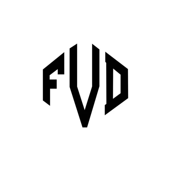 Çokgen Şekilli Fvd Harf Logosu Tasarımı Fvd Çokgen Küp Şeklinde — Stok Vektör