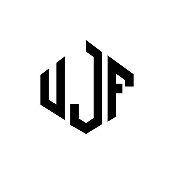 Ujf Letter Logo Design Polygon Shape Ujf Polygon Cube Shape — ストックベクタ